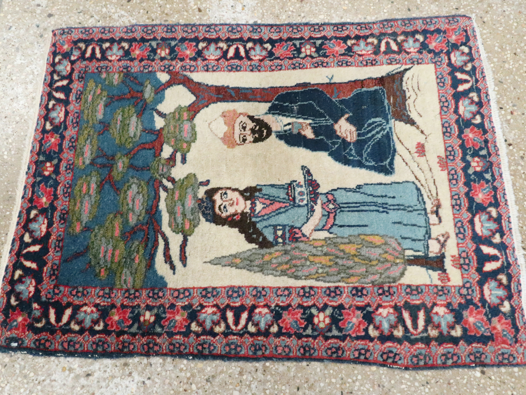 Antique Persian Tabriz Pictorial Rug, No.28475 - Galerie Shabab
