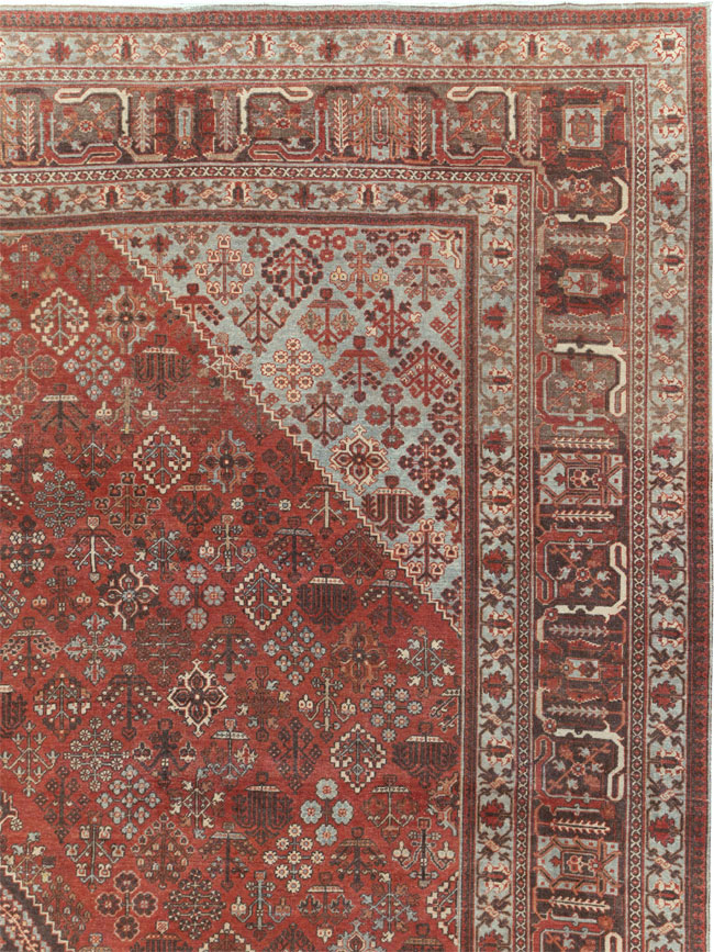 Antique Persian Joshegan Large Room Size Carpet, No.28476 - Galerie Shabab