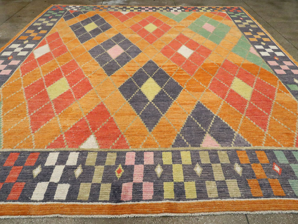 Contemporary Square Turkish Tulu Large Room Size Carpet, No.28485 - Galerie Shabab