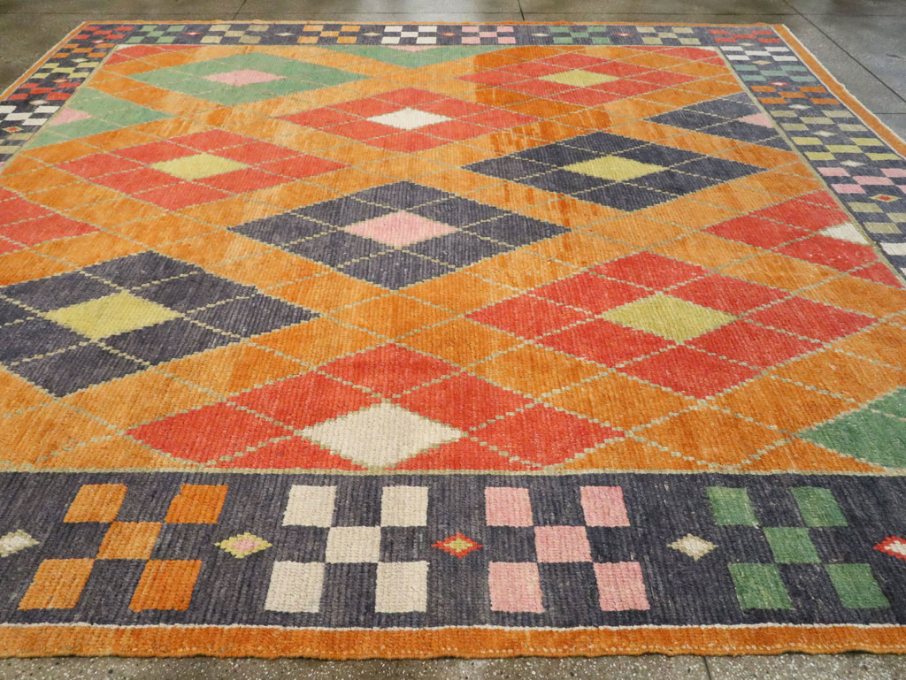 Contemporary Square Turkish Tulu Large Room Size Carpet, No.28485 - Galerie Shabab