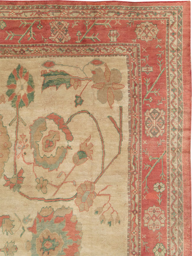Antique Turkish Oushak Large Square Carpet, No.28496 - Galerie Shabab