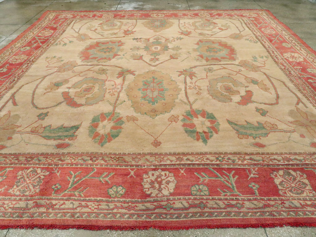 Antique Turkish Oushak Large Square Carpet, No.28496 - Galerie Shabab