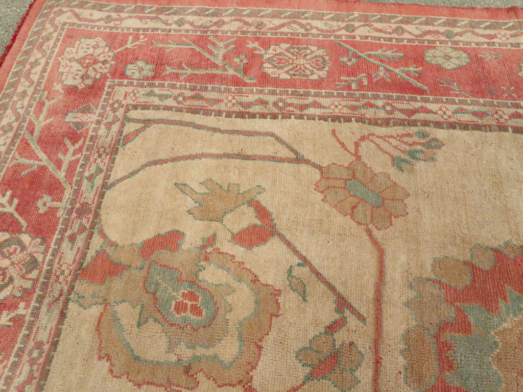 Antique Turkish Oushak Large Square Carpet, No.28496 - Galerie Shabab
