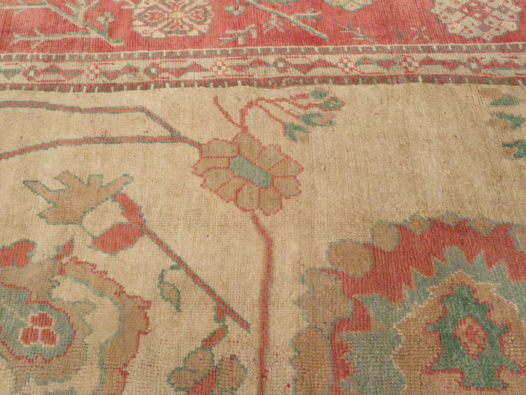 Antique Turkish Oushak Large Square Carpet, No.28496 - Galerie Shabab