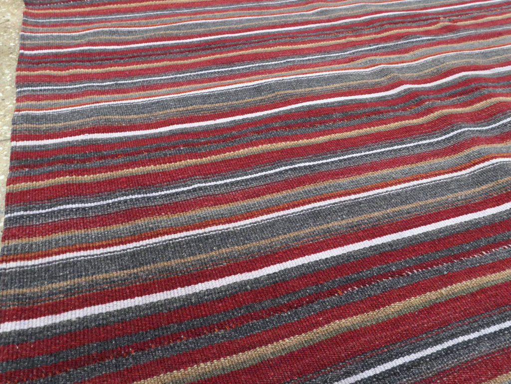 Vintage Persian Flatweave Kilim Square Accent Carpet, No.28515 - Galerie Shabab