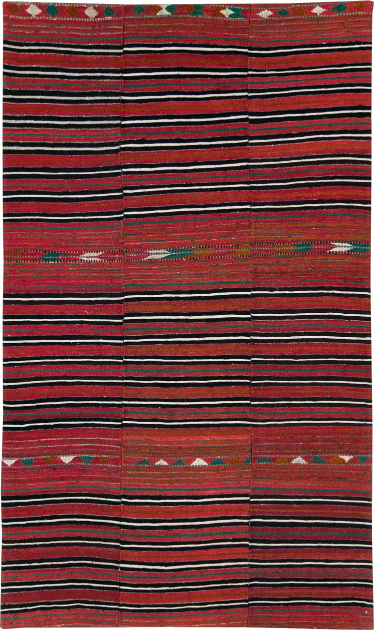 Vintage Persian Flatweave Kilim Accent Rug, No.28517 - Galerie Shabab