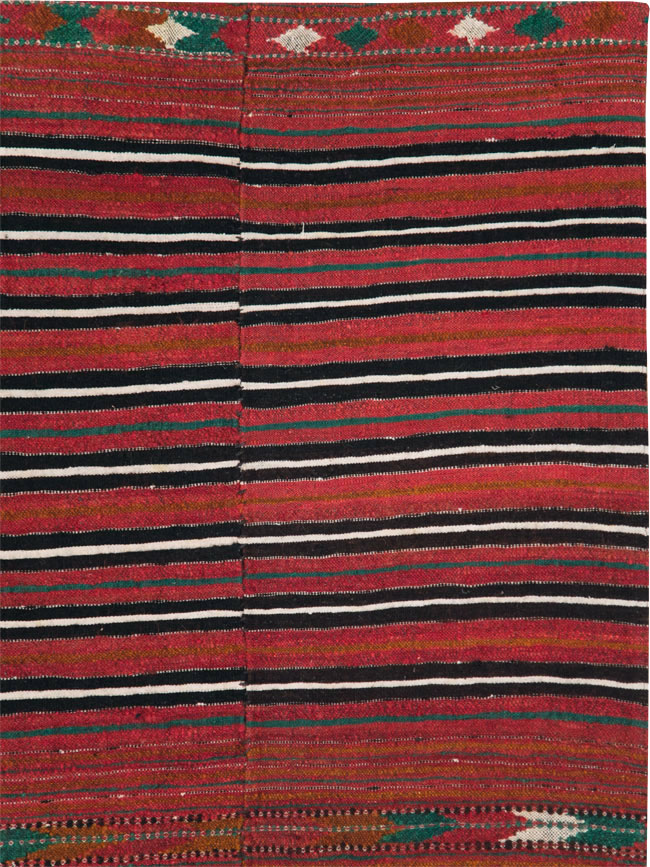 Vintage Persian Flatweave Kilim Accent Rug, No.28517 - Galerie Shabab