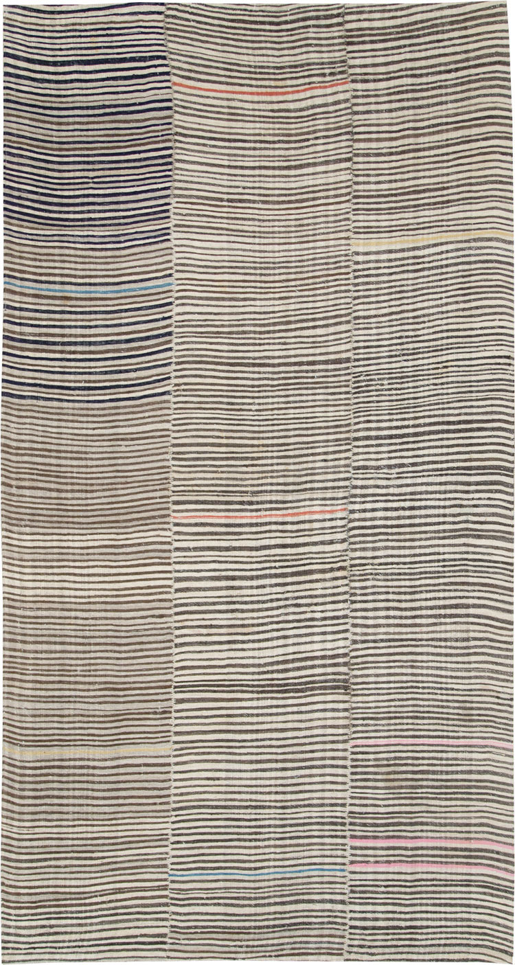 Vintage Persian Mazandaran Kilim Gallery Carpet, No.28549 - Galerie Shabab