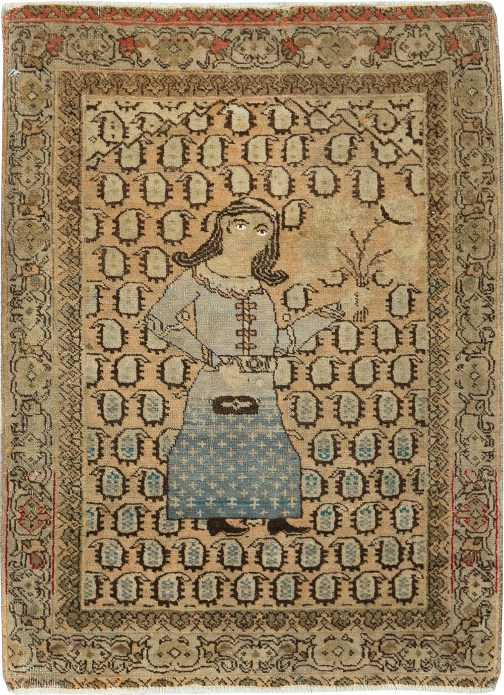 Antique Persian Tabriz Pictorial Rug, No.28553 - Galerie Shabab