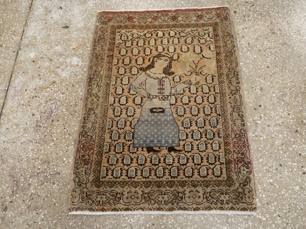 Antique Persian Tabriz Pictorial Rug, No.28553 - Galerie Shabab