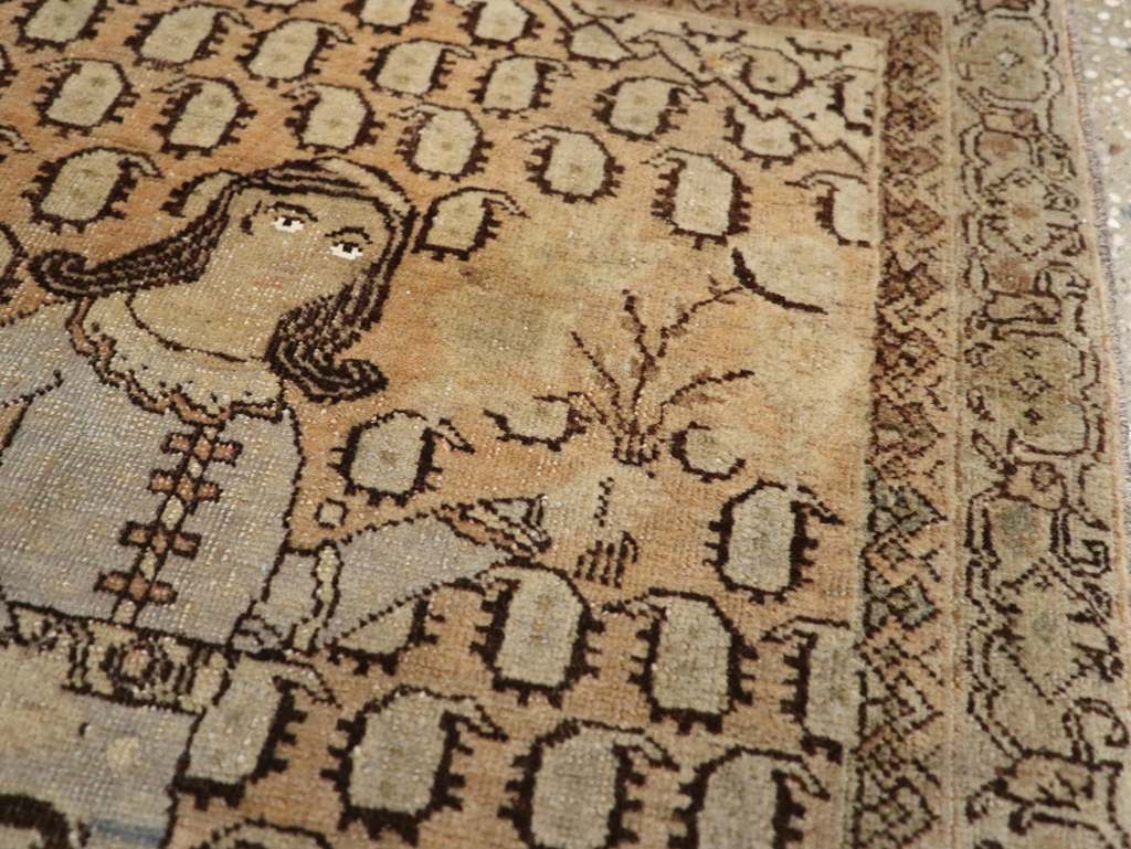 Antique Persian Tabriz Pictorial Rug, No.28553 - Galerie Shabab