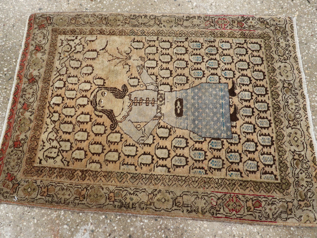 Antique Persian Tabriz Pictorial Rug, No.28553 - Galerie Shabab