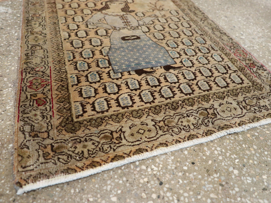 Antique Persian Tabriz Pictorial Rug, No.28553 - Galerie Shabab