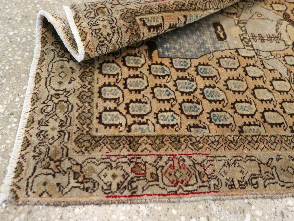 Antique Persian Tabriz Pictorial Rug, No.28553 - Galerie Shabab