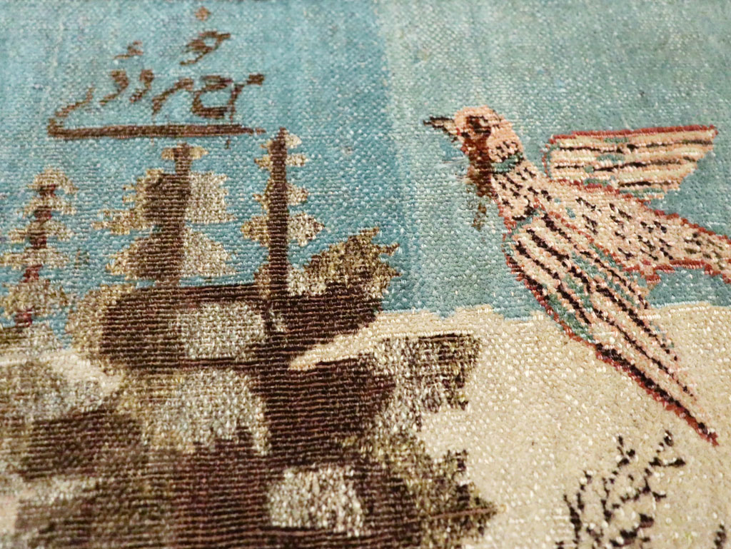 Vintage Persian Tabriz Pictorial Rug, No.28554 - Galerie Shabab