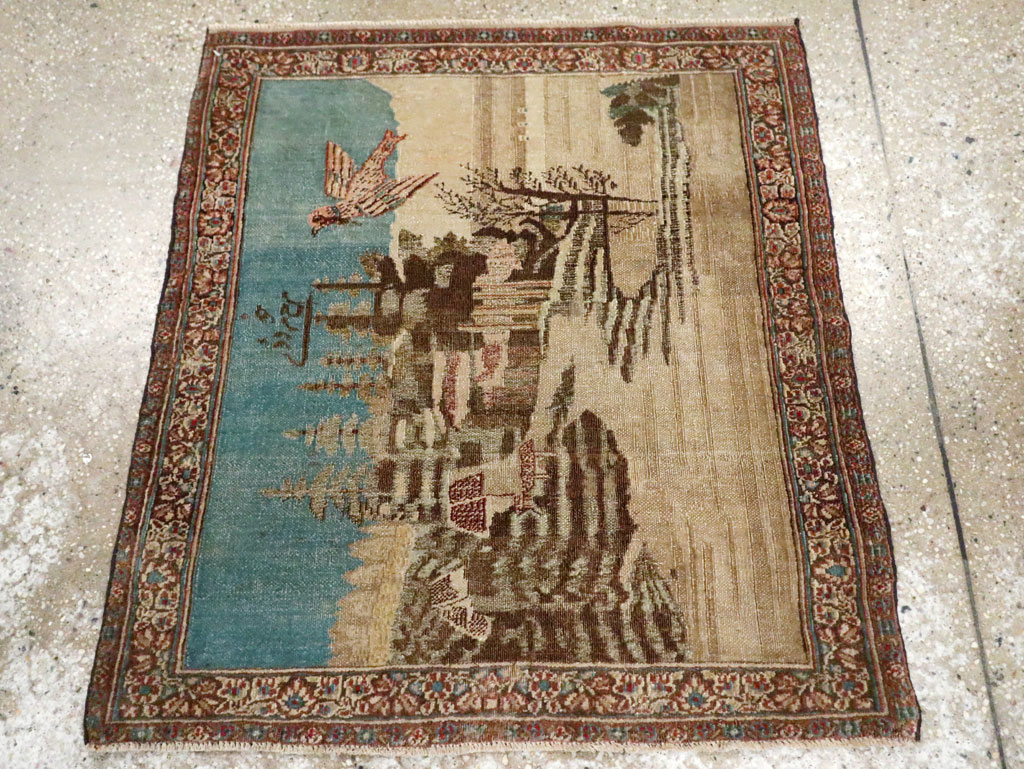 Vintage Persian Tabriz Pictorial Rug, No.28554 - Galerie Shabab