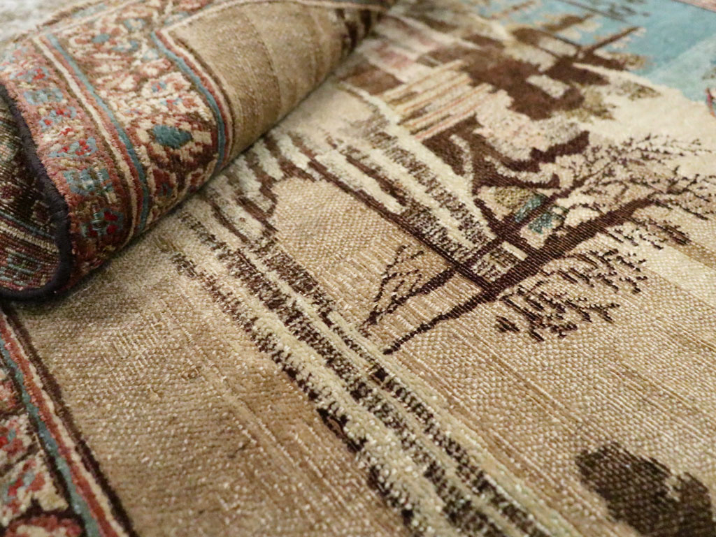 Vintage Persian Tabriz Pictorial Rug, No.28554 - Galerie Shabab