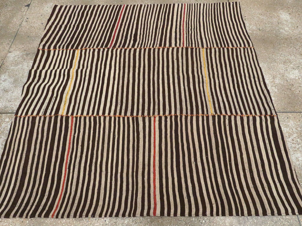 Vintage Persian Flatweave Kilim Square Accent Rug, No.28557 - Galerie Shabab