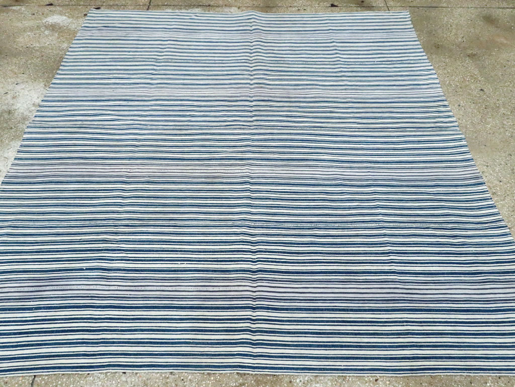 Vintage Persian Flatweave Kilim Square Accent Carpet, No.28569 - Galerie Shabab