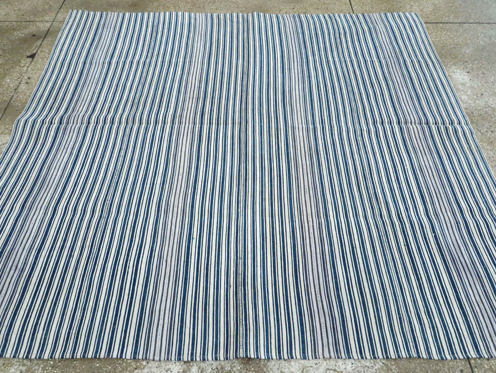 Vintage Persian Flatweave Kilim Square Accent Carpet, No.28569 - Galerie Shabab