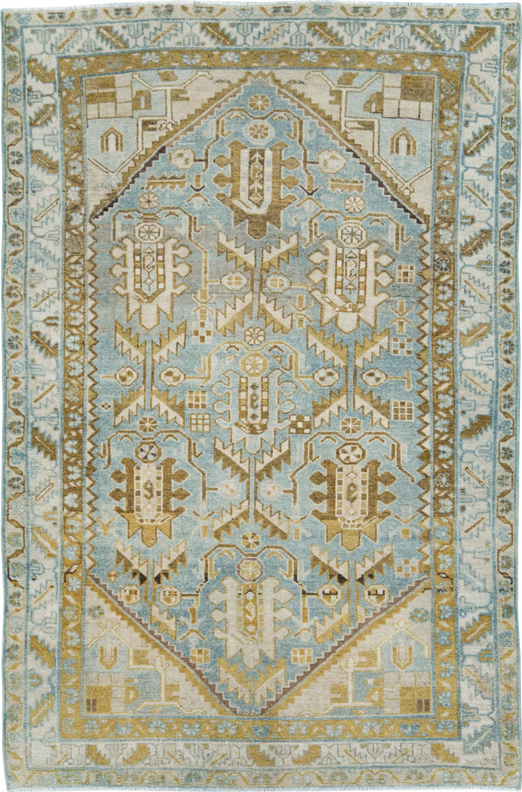 Vintage Persian Malayer Accent Rug, No.28574 - Galerie Shabab