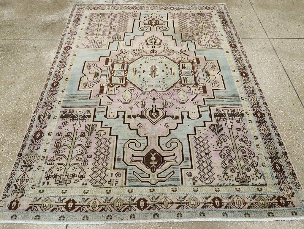 Vintage Persian Afshar Accent Rug, No.28575 - Galerie Shabab