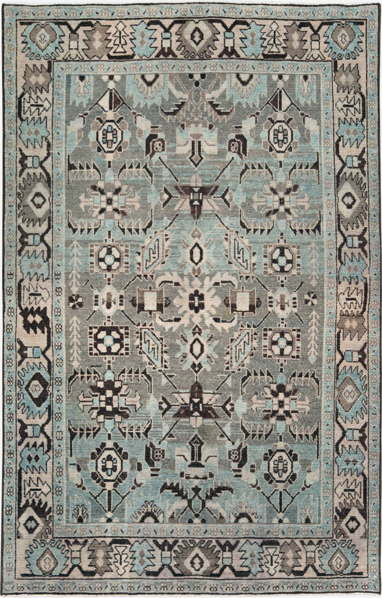 Vintage Persian Malayer Accent Rug, No.28579 - Galerie Shabab