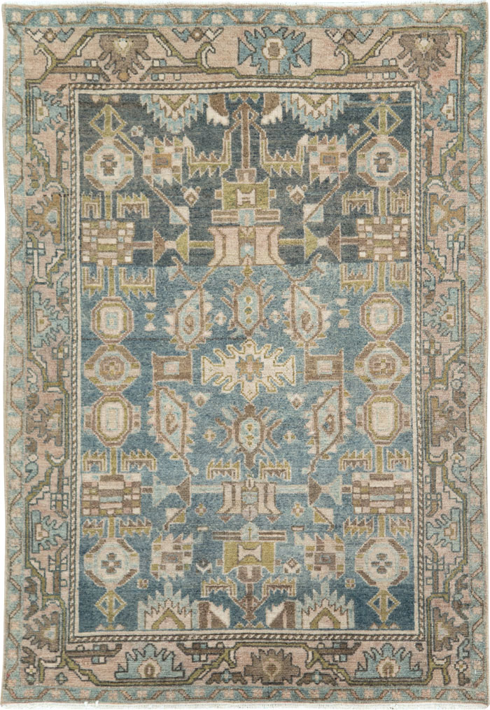 Vintage Persian Malayer Throw Rug, No.28584 - Galerie Shabab