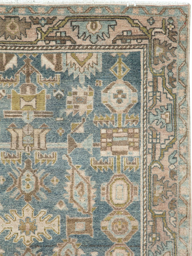 Vintage Persian Malayer Throw Rug, No.28584 - Galerie Shabab