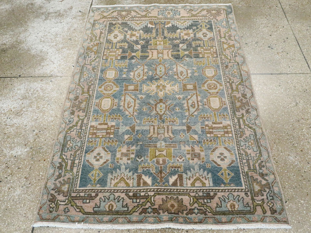 Vintage Persian Malayer Throw Rug, No.28584 - Galerie Shabab