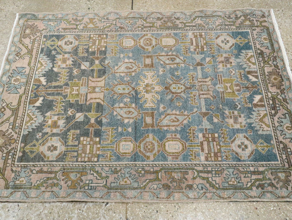 Vintage Persian Malayer Throw Rug, No.28584 - Galerie Shabab