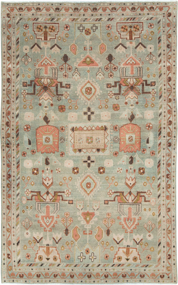 Vintage Persian Malayer Accent Rug, No.28586 - Galerie Shabab