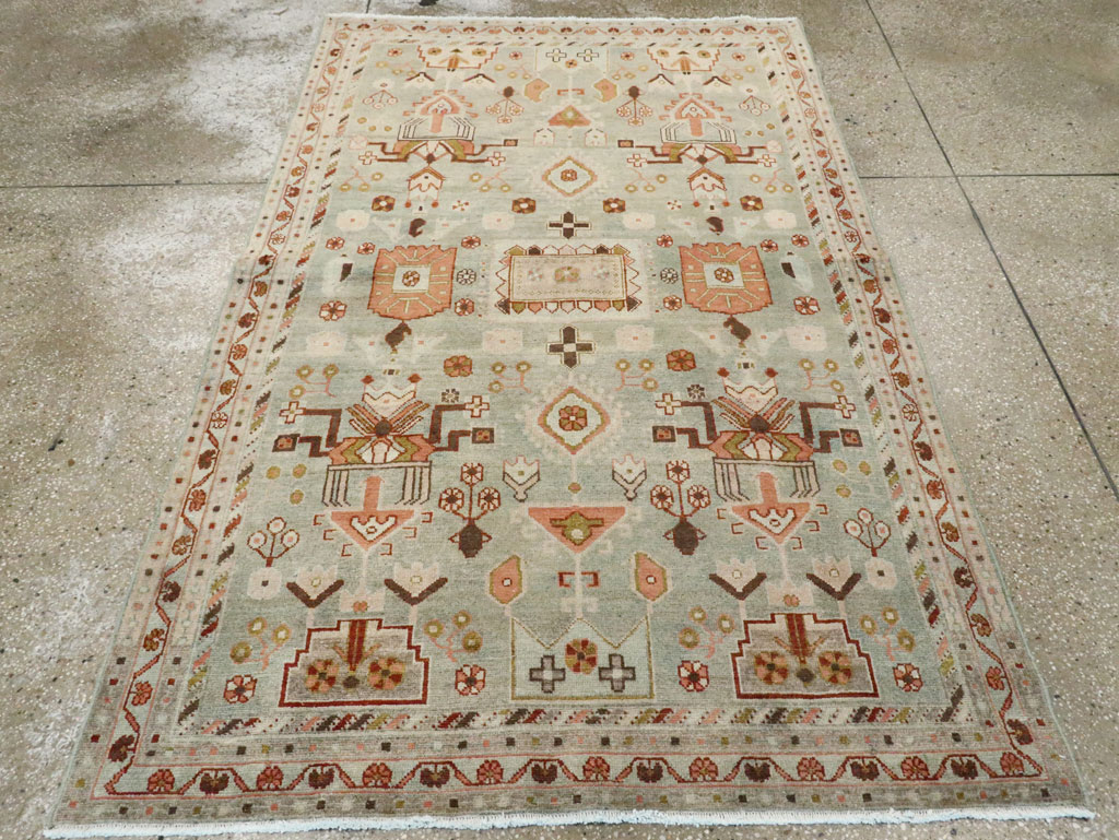 Vintage Persian Malayer Accent Rug, No.28586 - Galerie Shabab