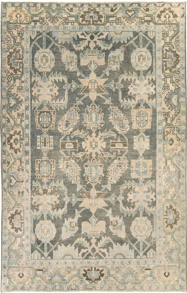 Vintage Persian Malayer Accent Rug, No.28589 - Galerie Shabab