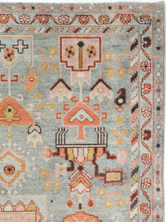 Vintage Persian Malayer Throw Rug, No.28595 - Galerie Shabab