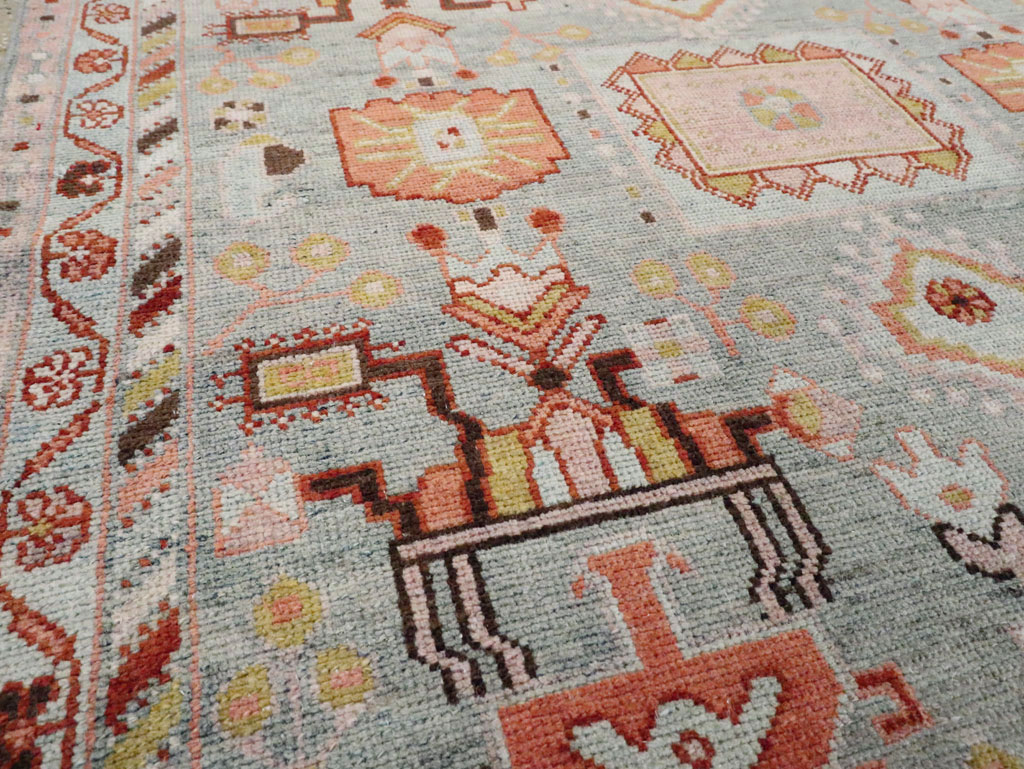 Vintage Persian Malayer Throw Rug, No.28595 - Galerie Shabab