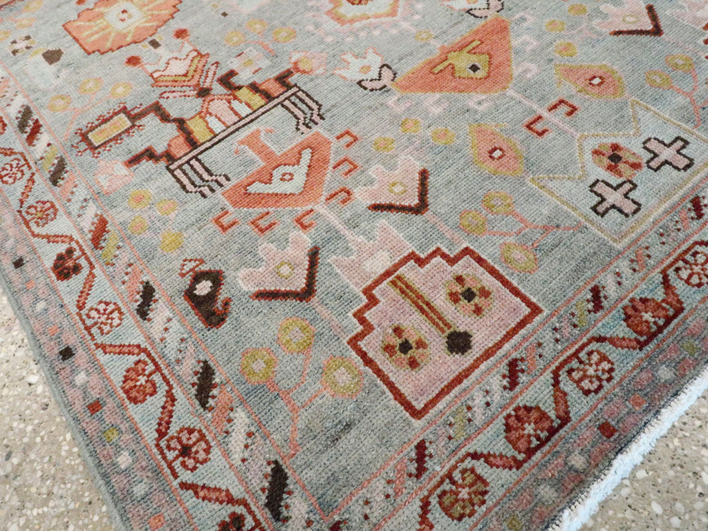 Vintage Persian Malayer Throw Rug, No.28595 - Galerie Shabab