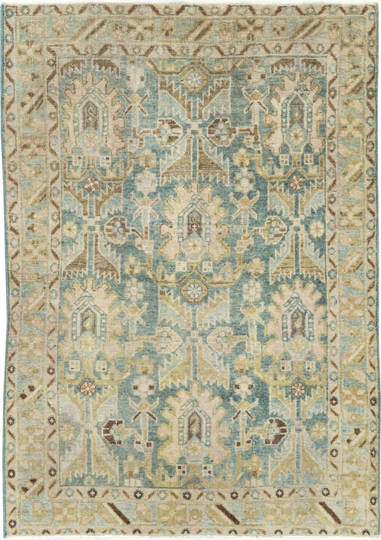 Vintage Persian Malayer Throw Rug, No.28596 - Galerie Shabab