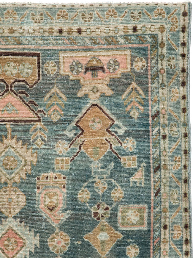 Vintage Persian Malayer Throw Rug, No.28606 - Galerie Shabab