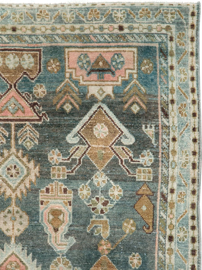 Vintage Persian Malayer Throw Rug, No.28606 - Galerie Shabab