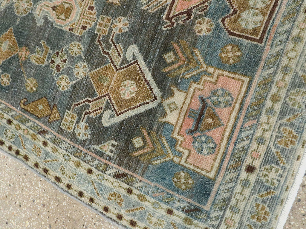 Vintage Persian Malayer Throw Rug, No.28606 - Galerie Shabab