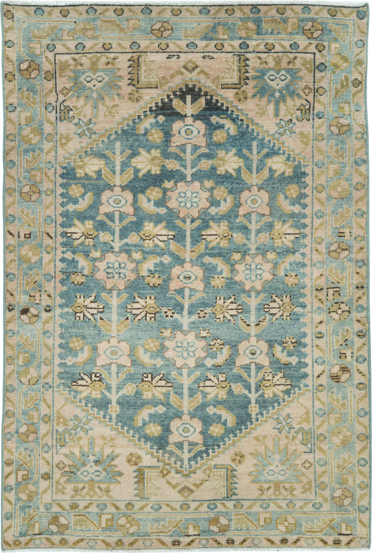 Vintage Persian Malayer Throw Rug, No.28609 - Galerie Shabab