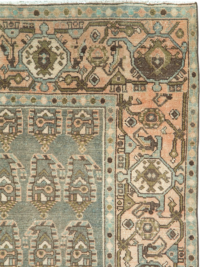 Vintage Persian Malayer Throw Rug, No.28638 - Galerie Shabab
