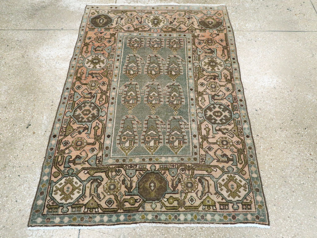 Vintage Persian Malayer Throw Rug, No.28638 - Galerie Shabab