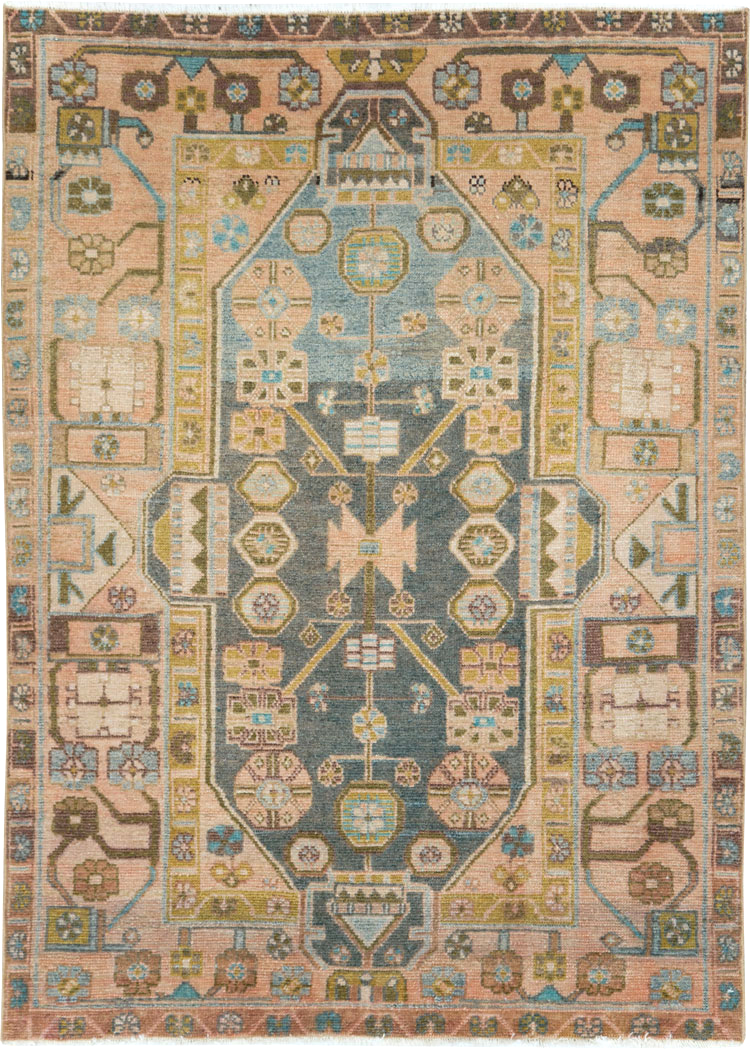 Vintage Persian Malayer Throw Rug, No.28640 - Galerie Shabab