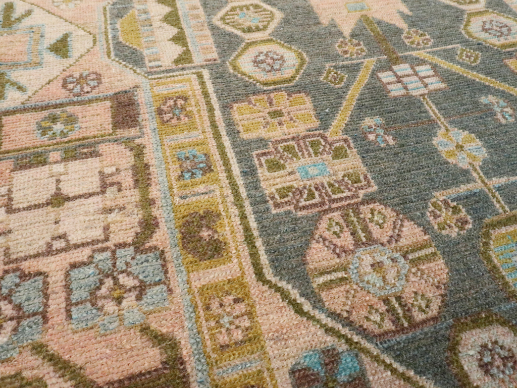 Vintage Persian Malayer Throw Rug, No.28640 - Galerie Shabab