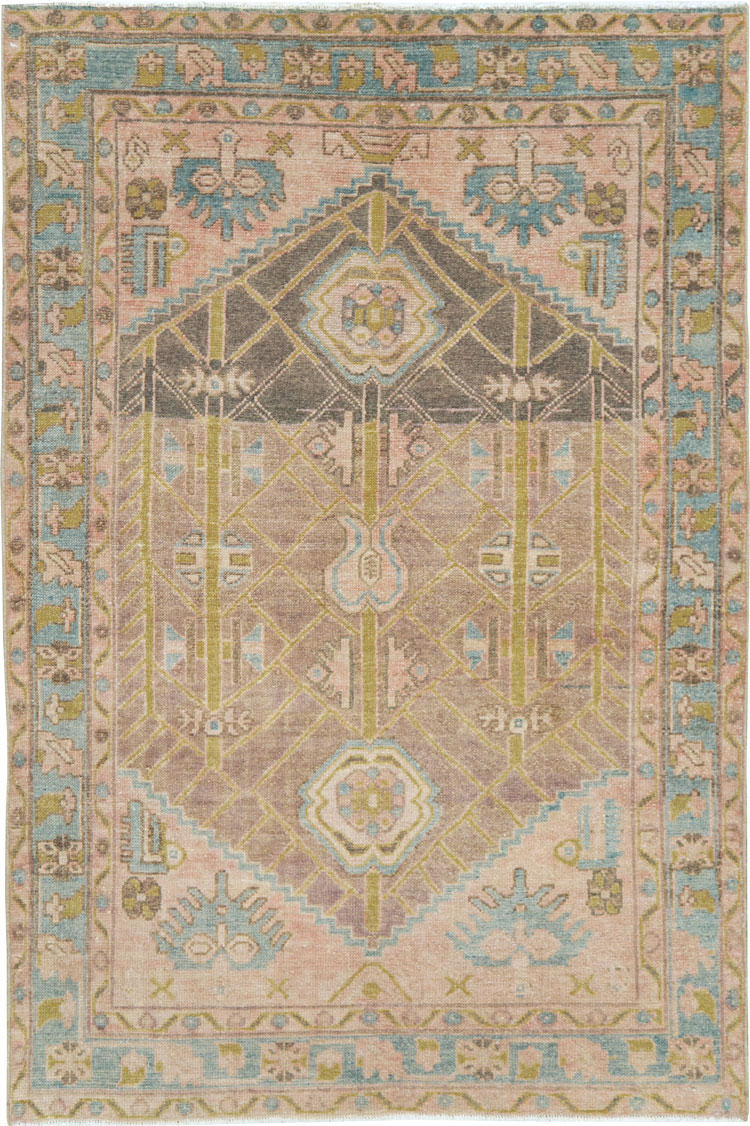 Vintage Persian Malayer Throw Rug, No.28643 - Galerie Shabab