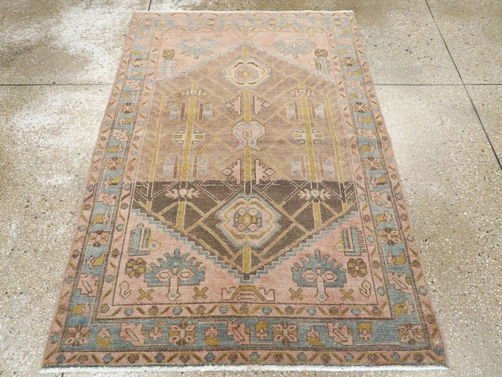 Vintage Persian Malayer Throw Rug, No.28643 - Galerie Shabab
