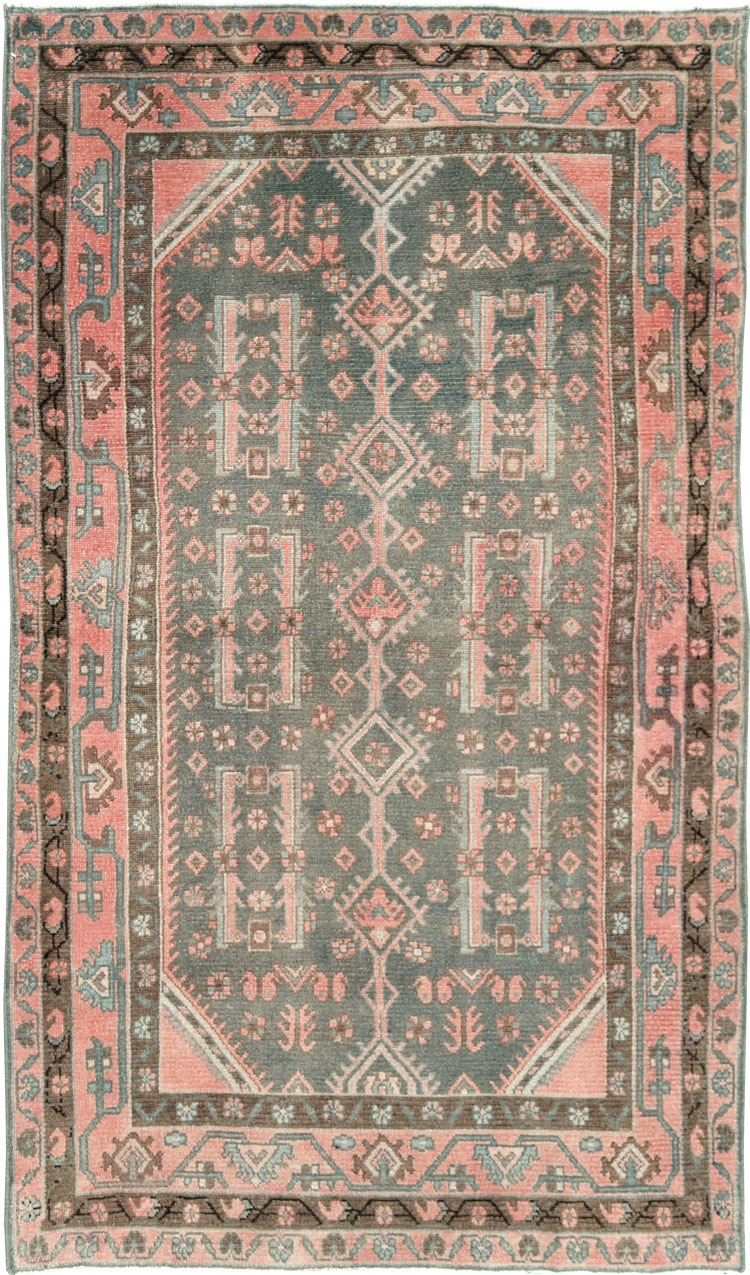 Vintage Persian Malayer Throw Rug, No.28646 - Galerie Shabab