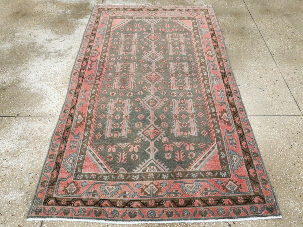 Vintage Persian Malayer Throw Rug, No.28646 - Galerie Shabab